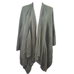 J. Jill Pure Jill Cotton Waffle Knit Open Front Cardigan in OSFM NWT